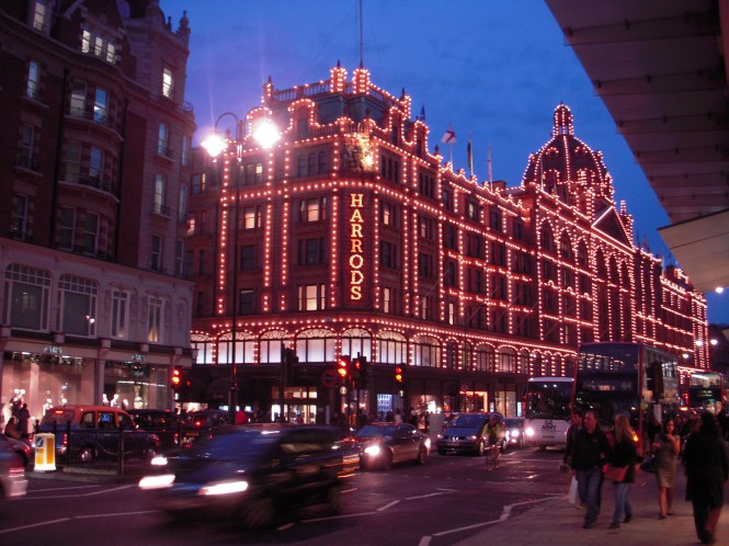 Harrod's at night
