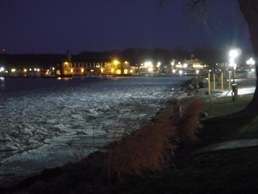 Already dark as we finished up our hike in downtown Lake Geneva.