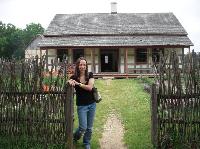 In front of the Schulz house in the German area.