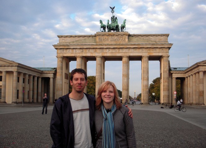 Brian and Jessica at the Brandenburg Gate in the center of Berlin.