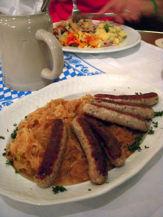 The amazing German food at the Augustiner Brau in Erfurt.