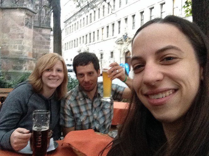Sharing a meal on an outdoor patio in Nuremberg.